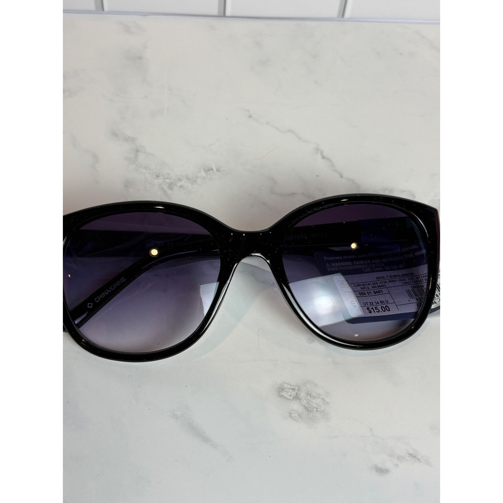 Universal‎ Thread Black Oversized Round Sunglasses Purple Gradient Lens